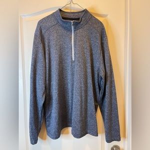 EUC- adidas Navy Blue Heathered Quarter Zip Fleece- Size XL